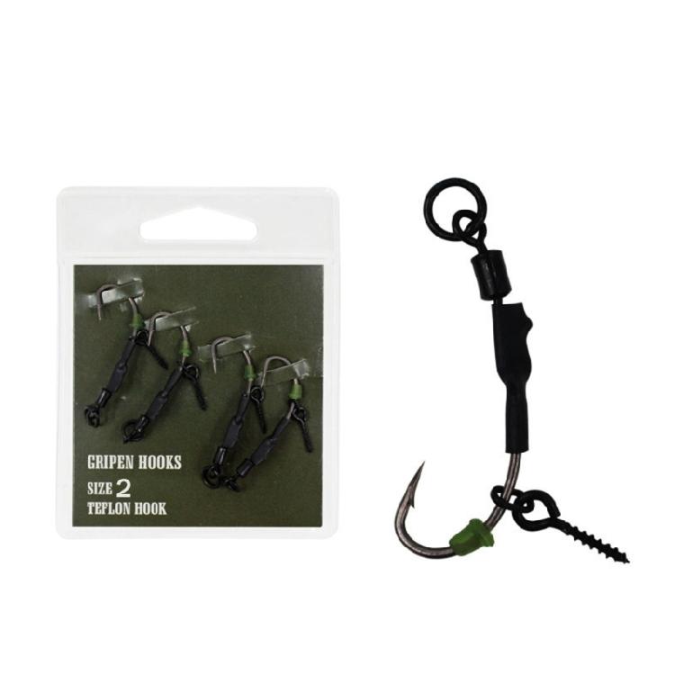 Fishing Ronnie Rig Carp Leader Hook for Leader Line Fishing Set, Fishing Ronnie Rig Hook Carp Fishing Rig with Hook 2