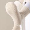 4 Pairs Thickened Design Warm Socks 4 Pairs Thickening Mid-Calf Socks Warm Fleece Socks  For Girls