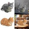 Kitty Figurine Realistic Novelty Modern Cute Sleeping Cat Statue Resin Animal Statue for Home Garden Dining Room, Bookshelf