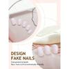 24pcs Short Square Solid Color False Nails, Simple Style, With 1pc File And 1pc Jelly Gel Press On Nails Nail Supplies