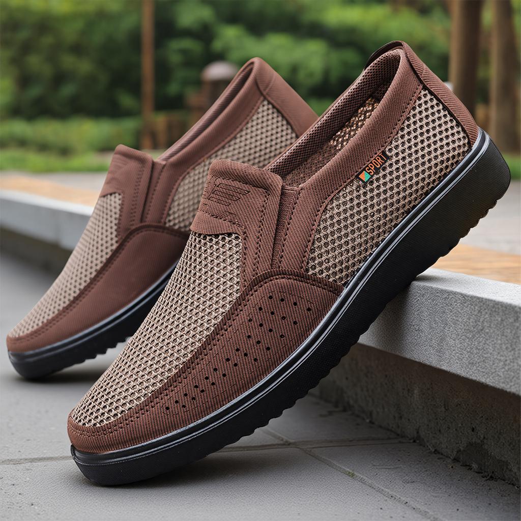 Old Beijing Cloth Shoes Men's Mesh Breathable Soft-soled Casual Shoes Dad Shoes Summer Light Men's Shoes