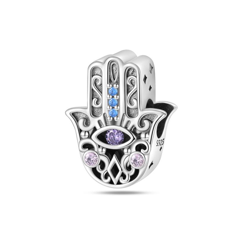 925 Silver Color Pharaoh Pyramid Spider Evil Eye Bastet Charms Beads Fit Diy 925 Original Bracelets Fine DIY Party Jewelry