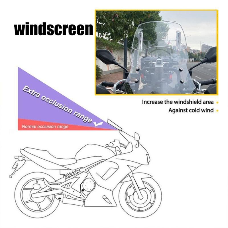Motorcycle Deflector Universally Motorcycle Modified Windshield Windscreen PC Lens Windscreen for Most Model