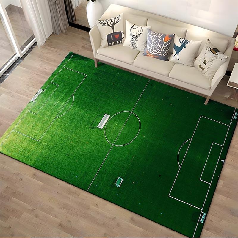 Green Football Field Pattern Carpet for Living Room or Bedroom Decor Suitable for use as an anti-slip for living room bedroom sofas