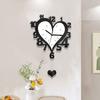Wall Clock Modern Lightweight Decorative Hanging Clock Heart Shaped Timepiece for Living Room Office Kitchen Bedroom Decor