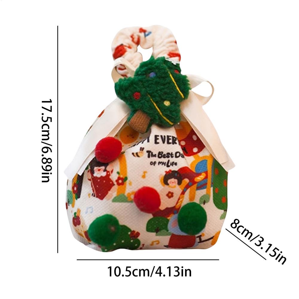 Christmas Treat Bags For Kids Reusable Fabric Candy Pouch Christmas Cookie Storage Bag For Party Favors Stocking Stuffers Family