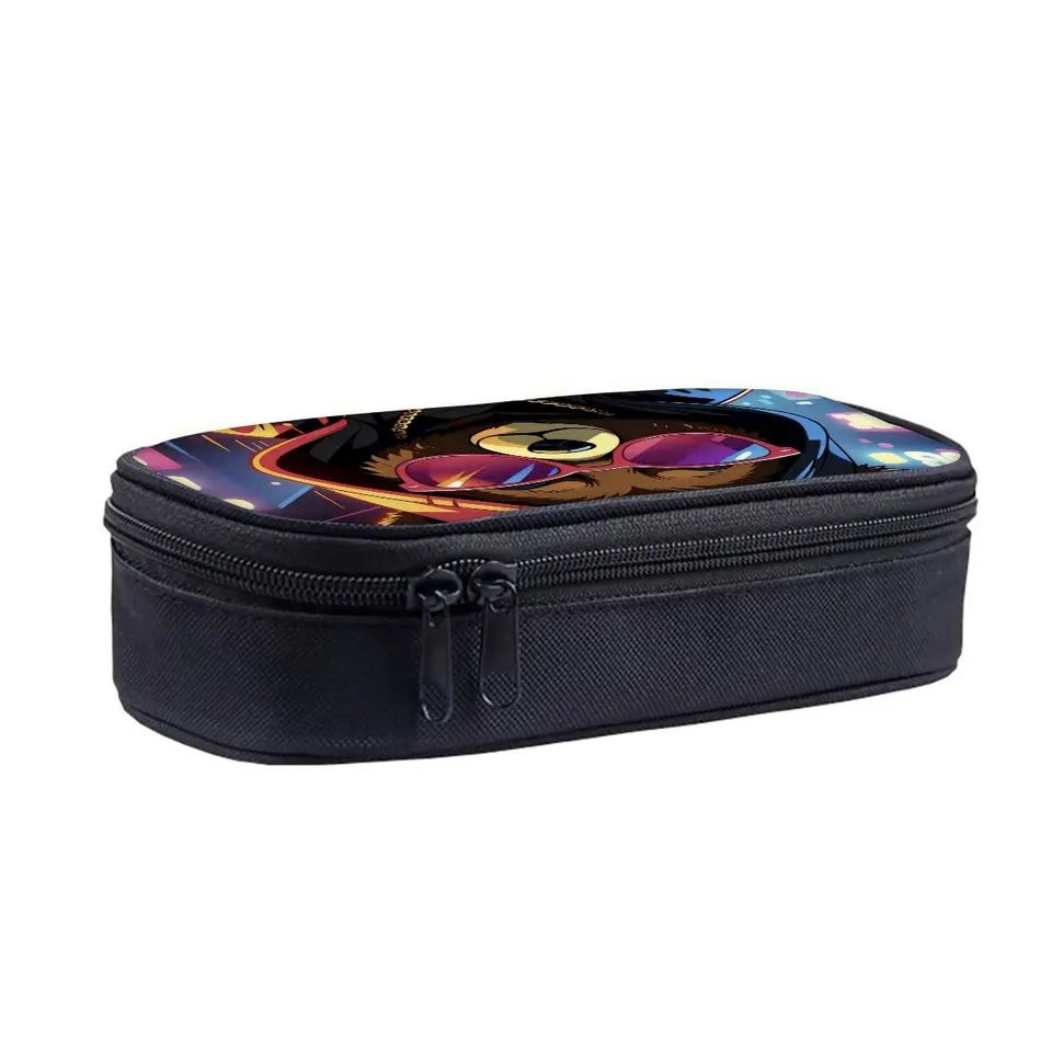 Hot Sales Bear Print Layered Fabric Pencil Case Quality 3D Cartoon Pen Bag Best Gift for Boys/Girls School Supplies