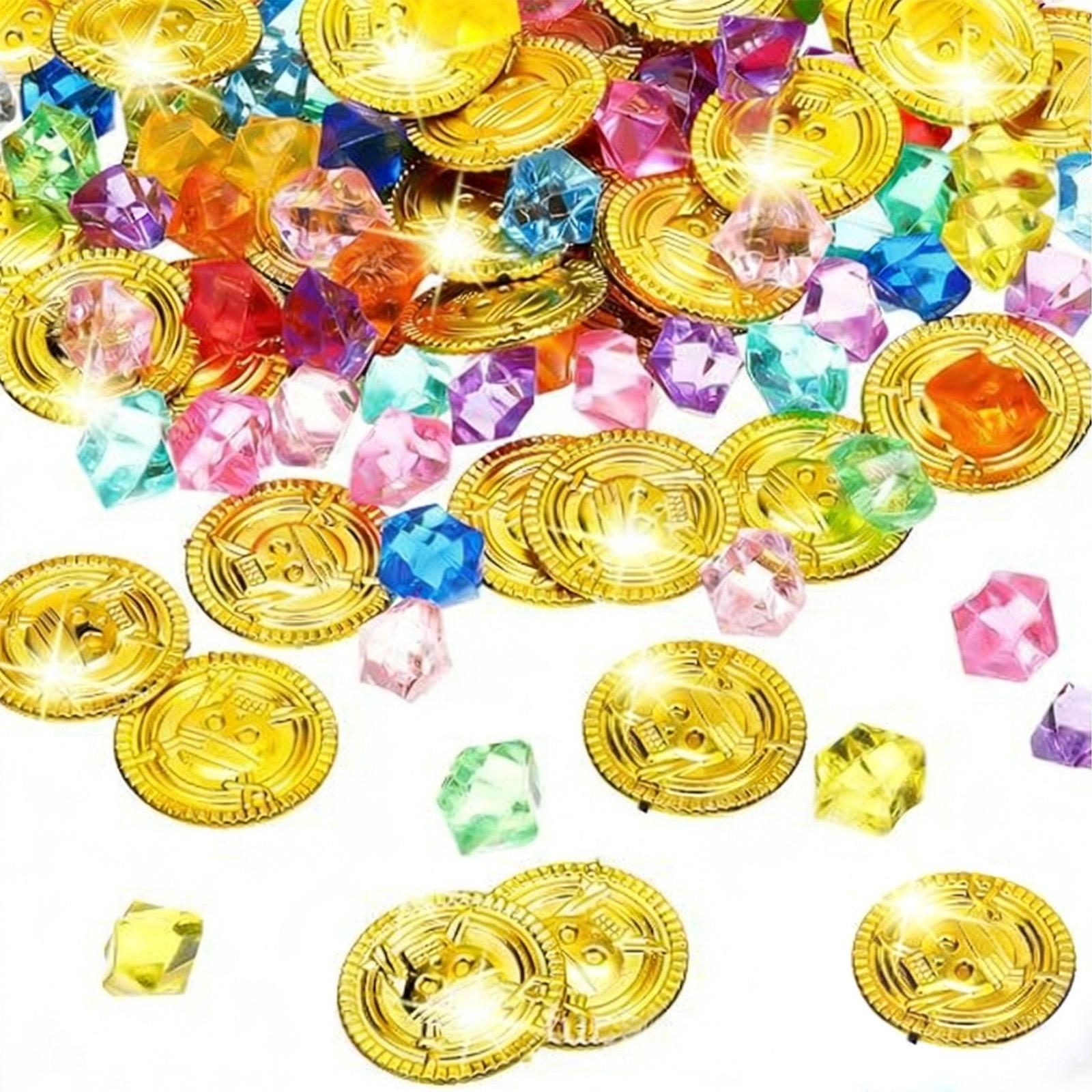 

6-Piece Set Of Faux Gold , Plastic , And Jewelry — Ideal For Summer Beach & Bath Toys, Halloween Pirate Party Favors, And Decorations One Size