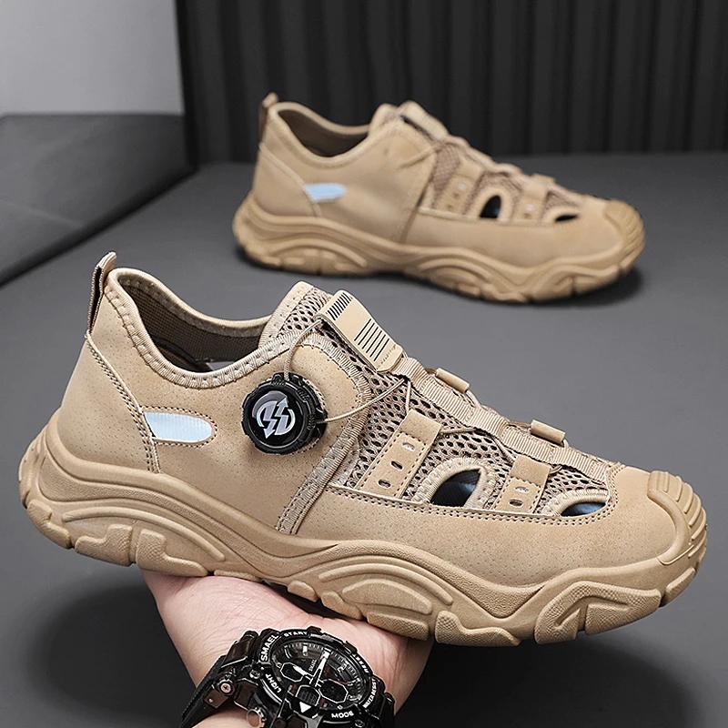 Fashion Men's Summer Breathable Outdoor Sports Shoes Hollow Out Casual Water-Proof Sandals Comfortable Beach Shoes Zapatos Para Hombre
