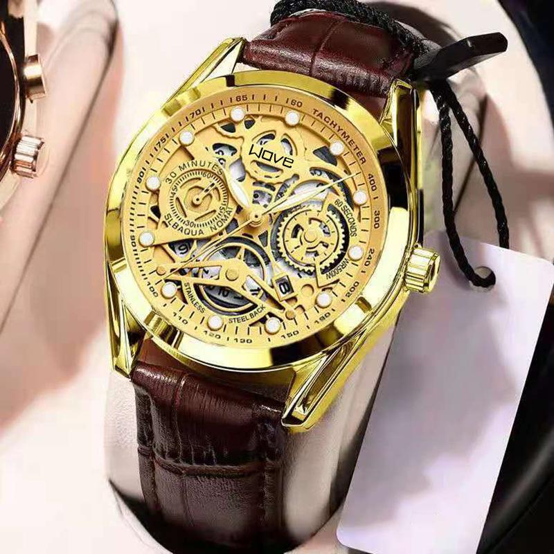 High-End Fashion Business Light Luxury Versatile Automatic Quartz Luminous Waterproof Hollow Men'S Watch