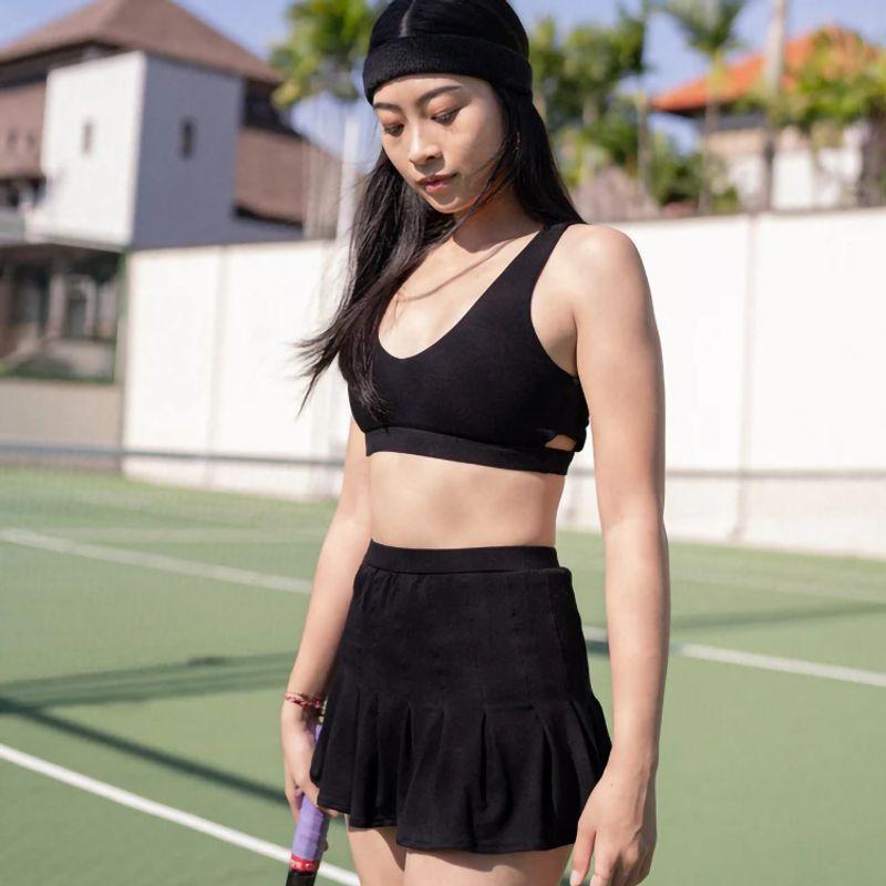 

Fashion Sports Bra Slim and Sexy Bubble Wrap Nude Feel Vest Female Running Workout Underwear Dance Pilates Push up L Black