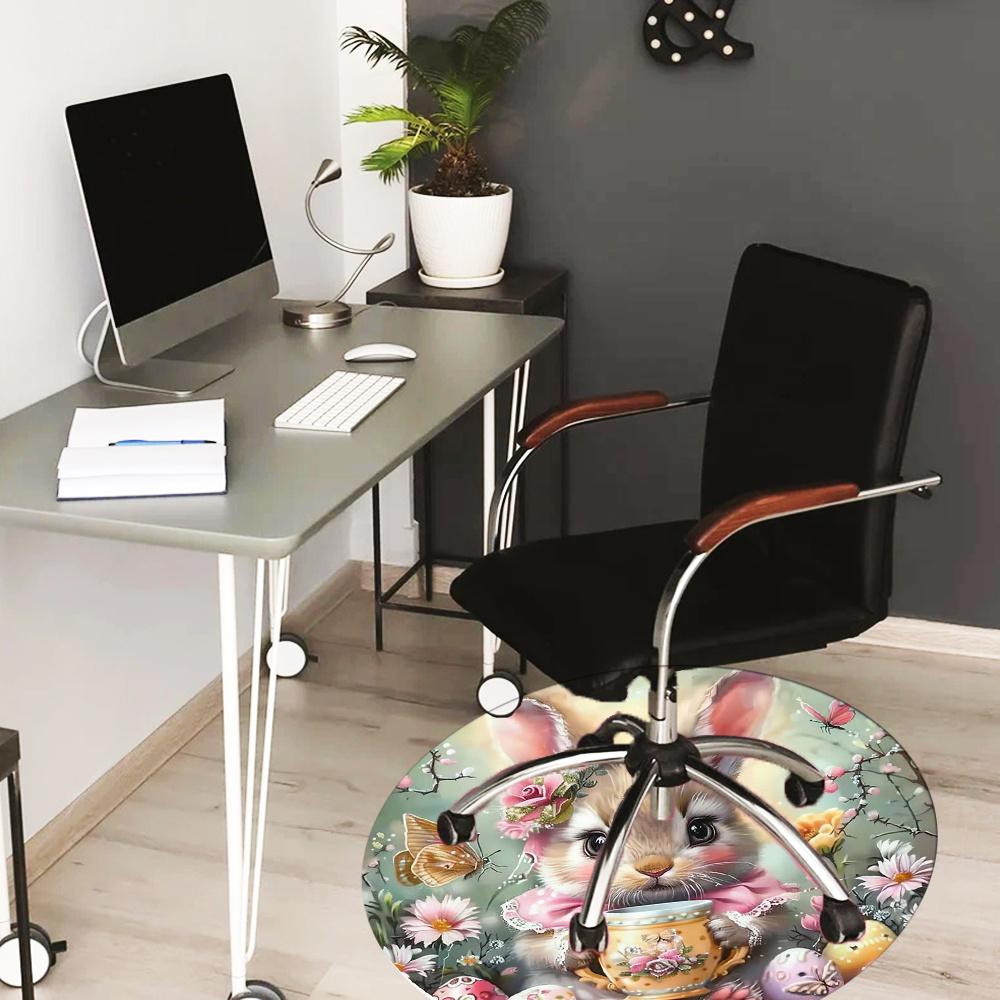 Butterflies And Flowers Painting Fashion Rug Nonslip Carpet Office Chair Mat Design For Office Decor Home Living Room Bedroom Giftt1