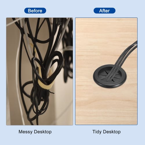 uxcell 6-Piece Rubber Grommet, 1-3/8" (35mm) Inner Diameter, 1-9/16" (40mm) Drilled Hole, Double-Sided Firewall Hole Plug, Round Electrical Wiring Gas