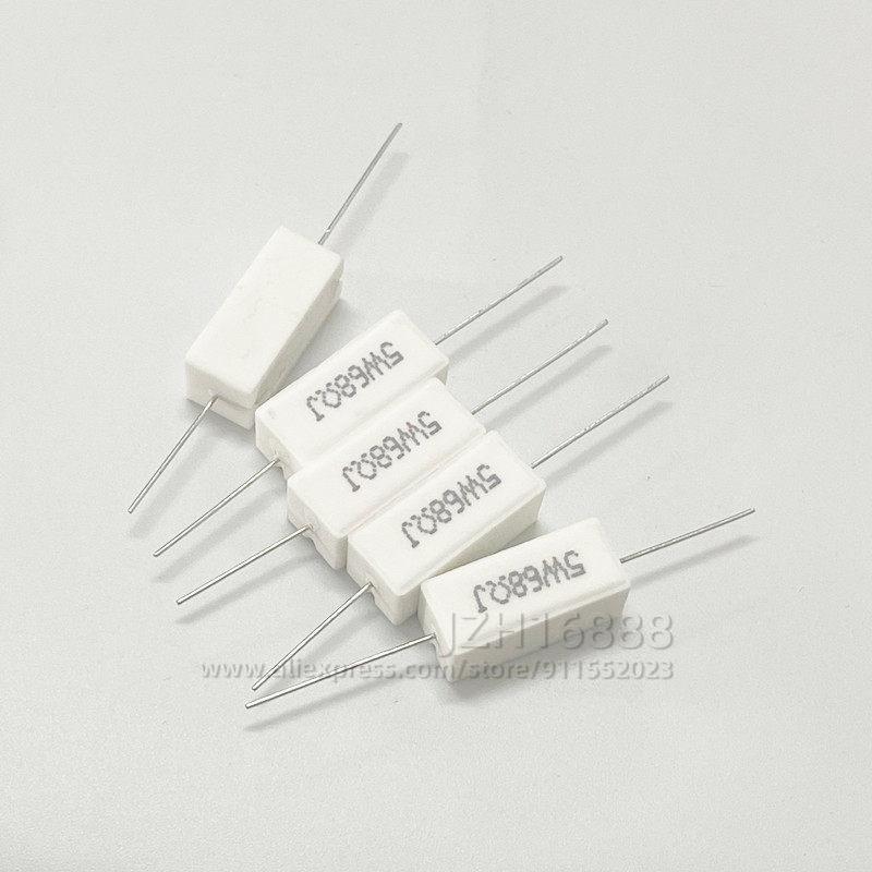 10pcs/5W 5% Cement Resistor Power Resistance 0.1 ~ 1M 0.1R 0.5R 1R 10R 100R 0.22 0.33 0.5 1 2 5 8 10 15 20 25 30 100 1K 10K ohm