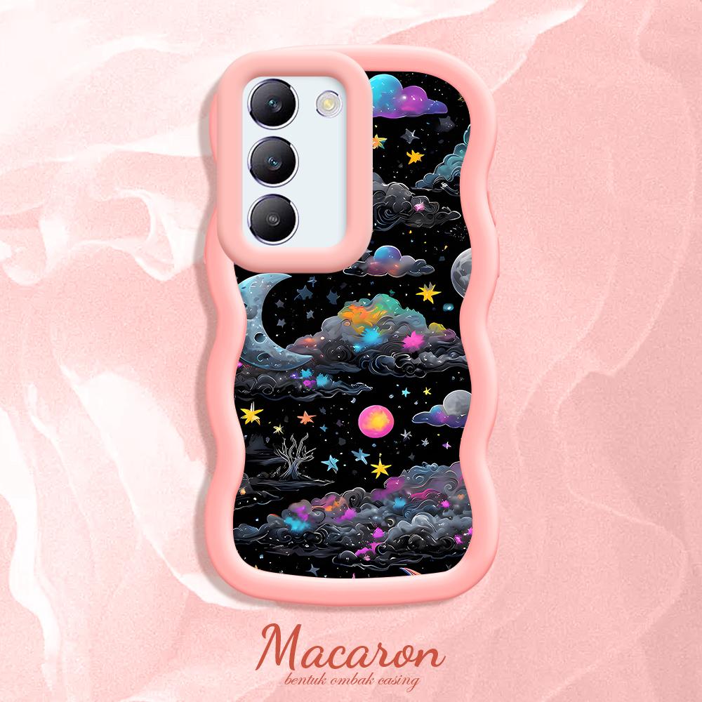 

Окрашенный узор Big Wave Edge Мягкий силиконовый материал Macaron чехол для телефона противоударный защитный резиновый чехол для OnePlus Vivo Motorola Moto Motorola Moto G84 розовый