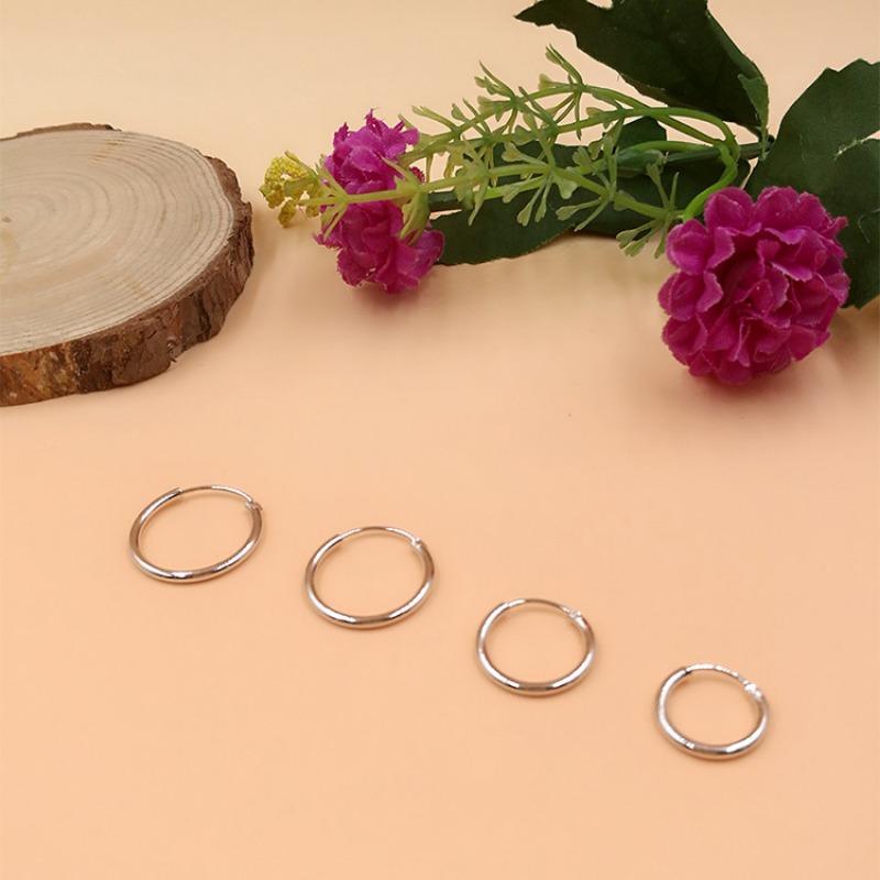 Simple Korean Style Minimalist Geometric U Shaped Silver Plated Earrings For Women