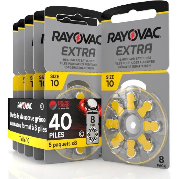 Kit de 40 piles auditives rayovac extra 10