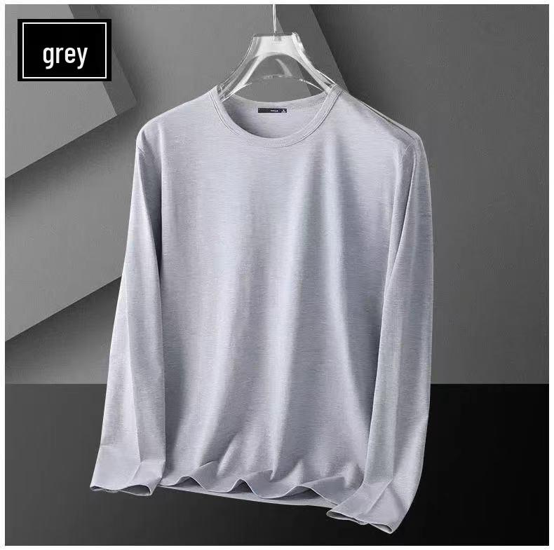 

2024 Осінні чоловічі та жіночі однотонні футболки з довгим рукавом - Повсякденні, Універсальні, З круглим вирізом M світло-сірий колір