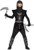 Dark Black Ninja Warrior Costume 5-6 Years