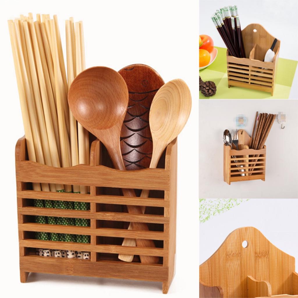 Buy Bamboo Cutlery Storage Holder Spoon Chopsticks Kitchen Organizer