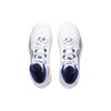 Li Ning Liren 4 Cyan Rayon Comfortable Cushioning, Wear Resistant Mid Top Basketball Shoes Men's White Blue ABAT141-1