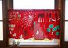 Quarter Report Moomin Small Window Privacy Cafe Curtain Red 140cm Wide X 52cm Long Cotton In (MOOMIN) "I'm Here" 100% [Made Japan]
