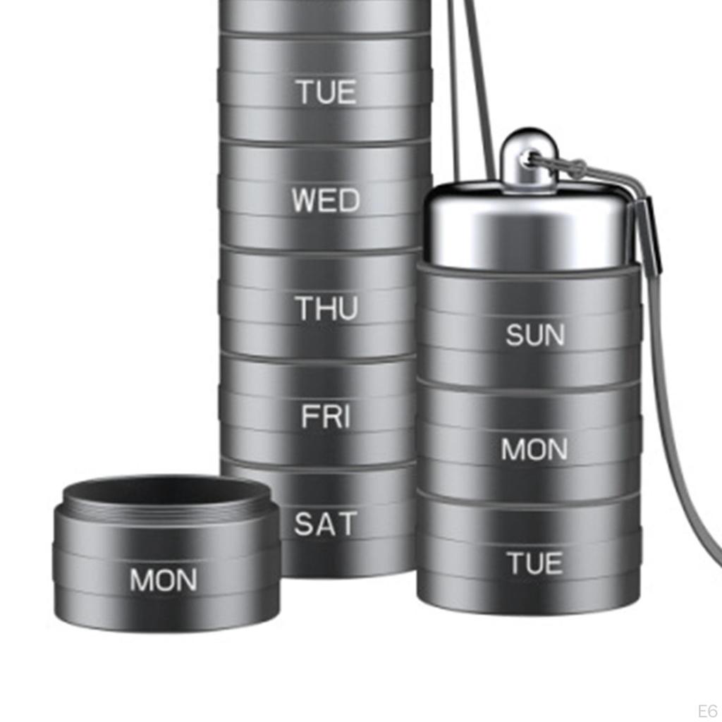 Daily Organizer, Stackable Reminder Case, Tablet Box, Travel Pill, Organizer for Sports, C