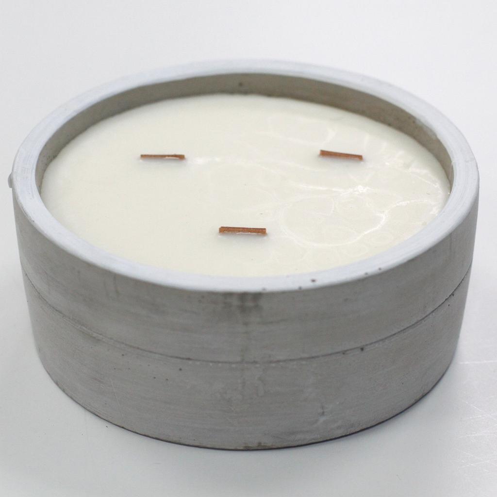 Świeca betonowa Patchouli i Ciemny Bursztyn Drewniany Knot