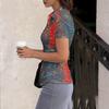 Damen Kurzarm Hemdbluse Slim Fit mit Kragen Hummerdruck Lässiges Sommer Oberteil für Büroarbeit und Alltag