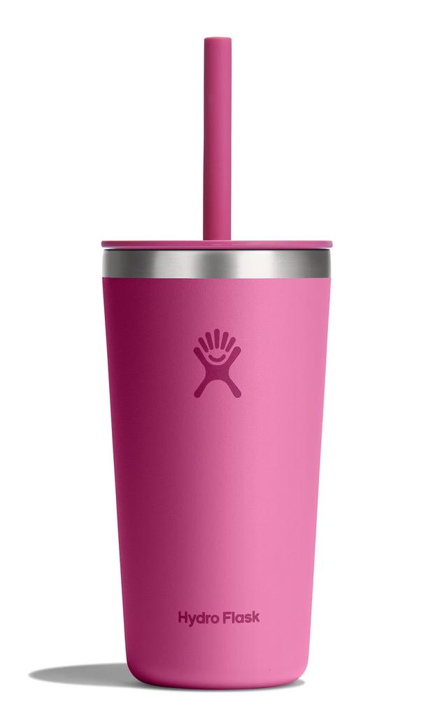 Stainless Steel All Around Tumbler with Straw 20oz Leaf Insulated for Hot or Cold Drinks Japanese Lid, (591ml), Design, (Official Product)