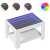LED Coffee Table in White 73 x 53 x 45 cm Wood Based Material