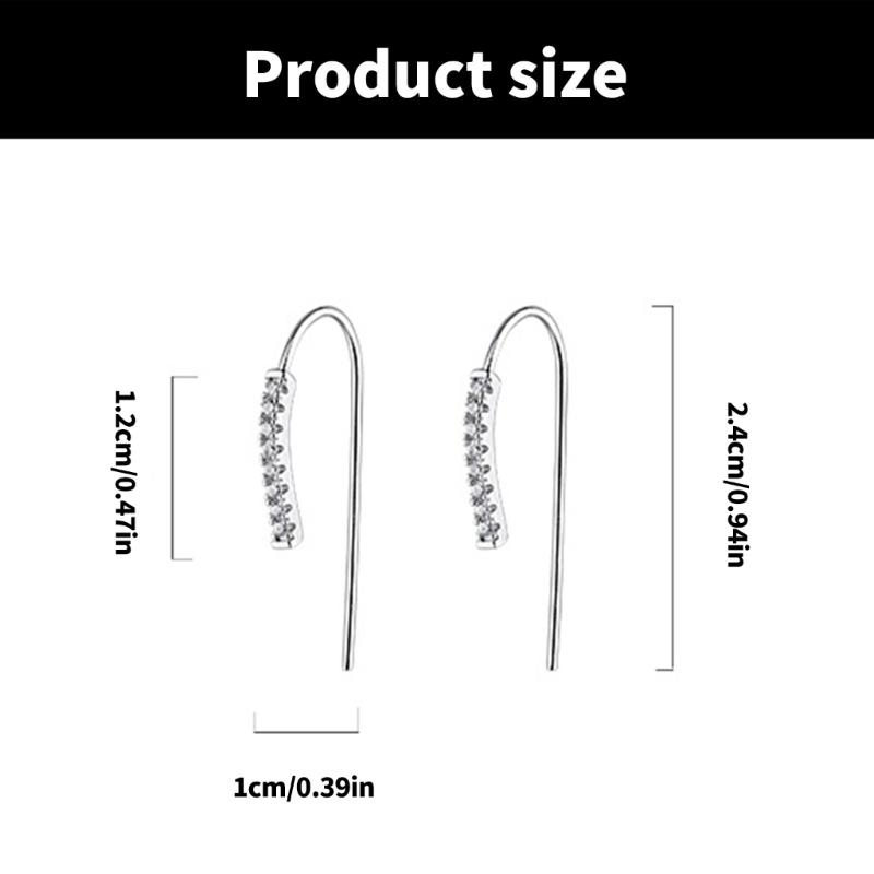 Stylish Geometric Ear Hangers with Sparkling Diamonds Portable Accessory for Fashionable Women Daily Casual Wear