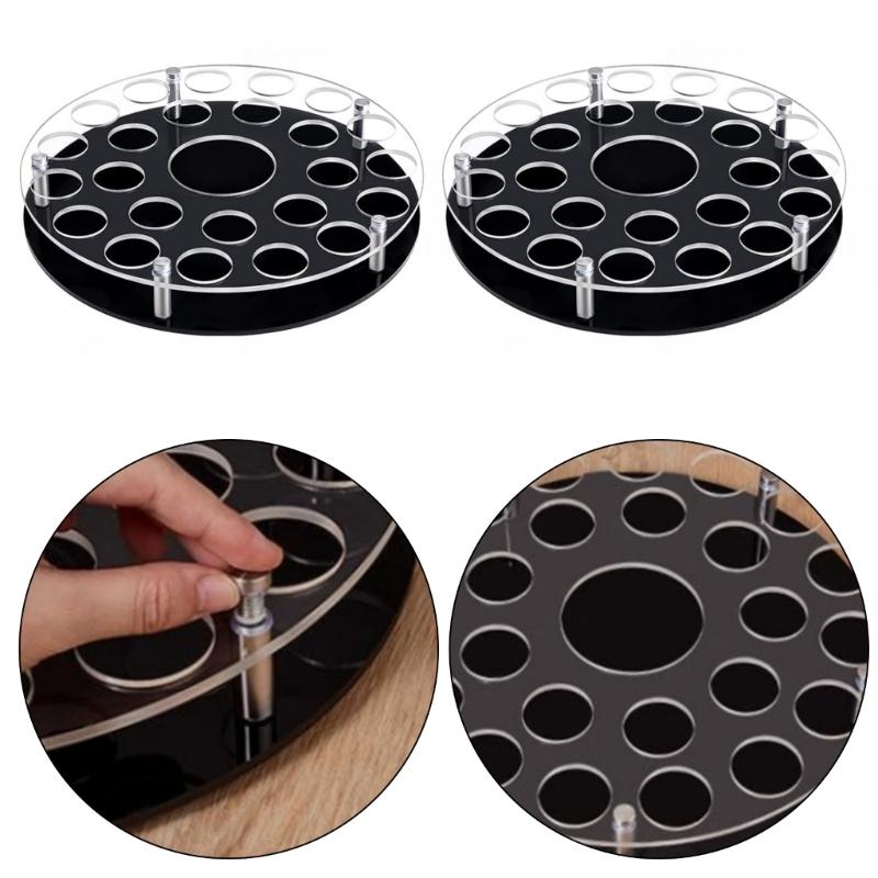High Capacity Acrylic Wine Rack Organizers Featuring 25 Holes and Builts In Bottle Slot