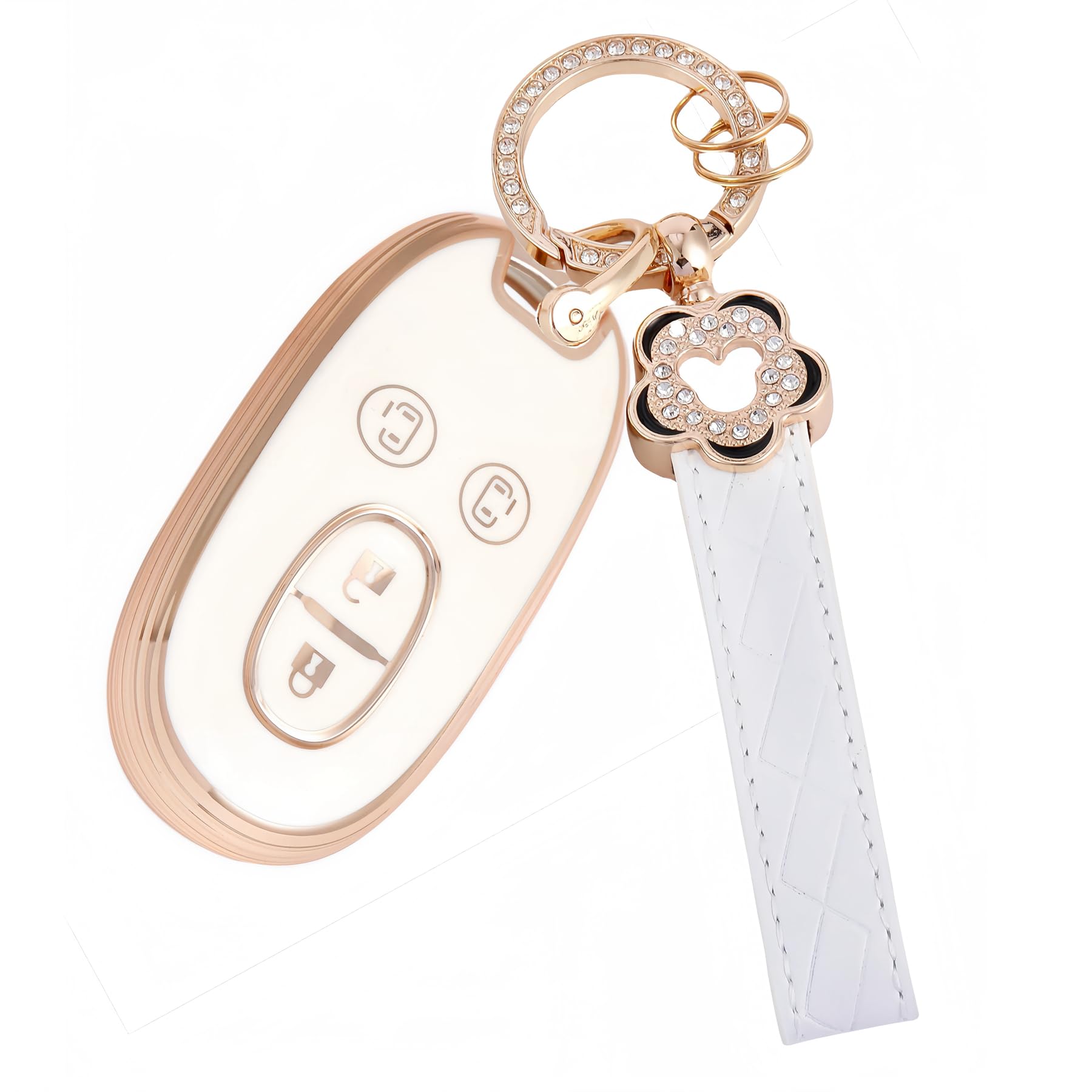 

Двусторонний слайдерный чехол для ключей Suzuki Милый чехол для ключей Wagon R Stingray Слива Совместим с MR Wagon Alto Lapin Palette Roox Solio Hustler Сакура белый