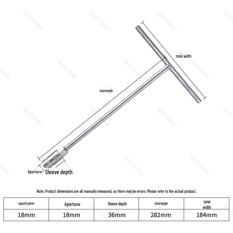 Hexagonal T-Type Manual Torque Wrench with Extended Socket