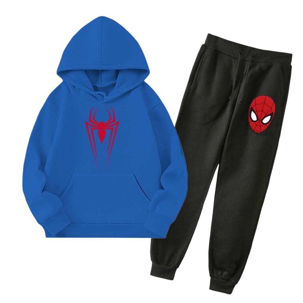 Unisex Kids Hoodie and Jogger Set with Graphic Print and Pockets for Everyday Wear