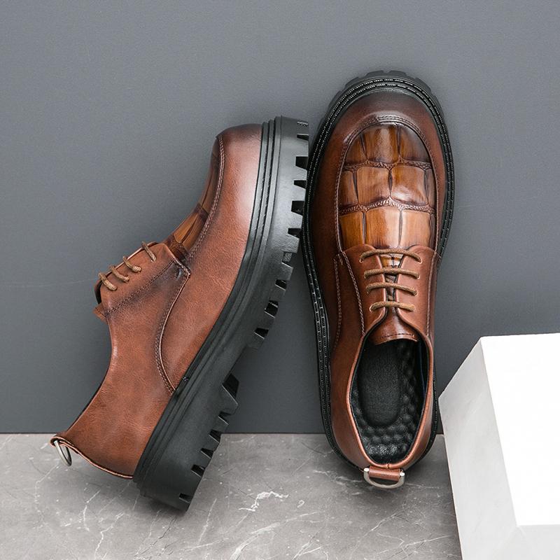 Fashion Versatile Thick Bottom Men Dress Shoes New Arrival Male Formal Shoes Business Men Oxfords Footwear Comfy Leisure Walk Suit Shoes