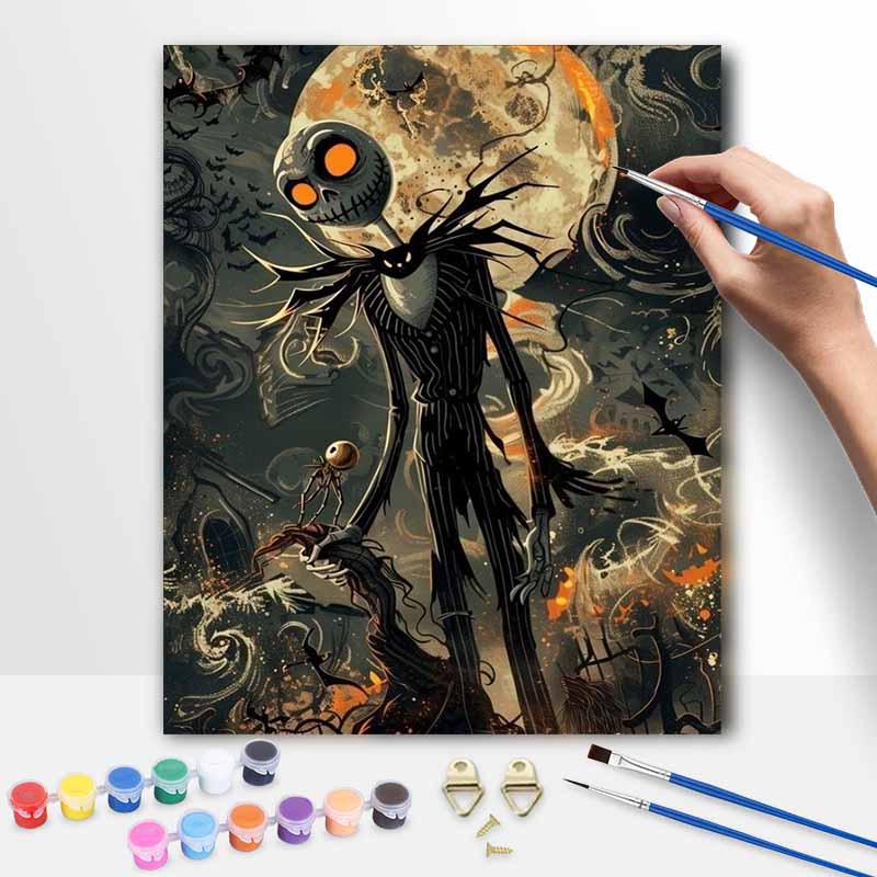 disney nightmare before christmas jack skellington digital oil painting hand painting kit diy home decoration 20x30cm
