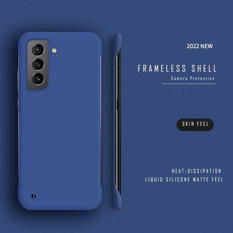 

Чистый цветной безрамочный жесткий чехол для задней панели из ПК для Samsung Galaxy S25 S24 S23 FE S23Ultra S25 Plus ультра ударопрочный тонкий чехол S25 темно-синий