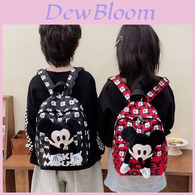 Mickey Mouse Letter Print Kids Cartoon Canvas Backpack For Preschool And Daily Use