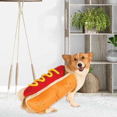 Cats Funny Dachshund Sausage Costume Outfit Winter Warm Pets Clothes Halloween Holiday Party Dressup Supplies