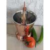 Steel Copper Hammered Design Bucket, Serveware & Tableware for Home, Hotel & Restaurants, Volume-400 ML, Set of 6