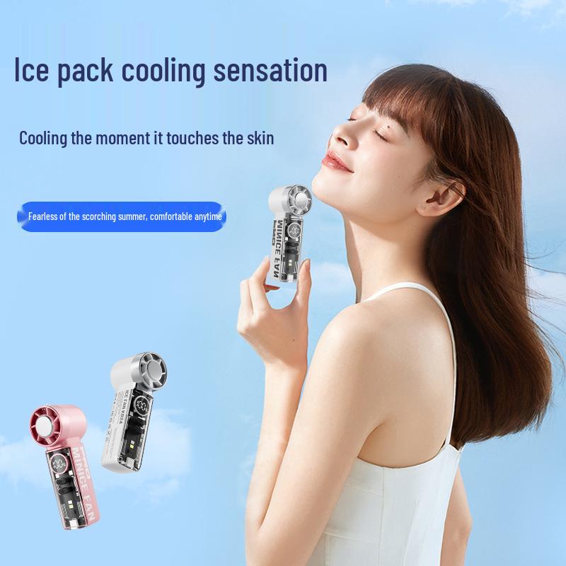 Portable High-Speed Cooling Fan with Ice Pack - Handheld Outdoor Travel Fan