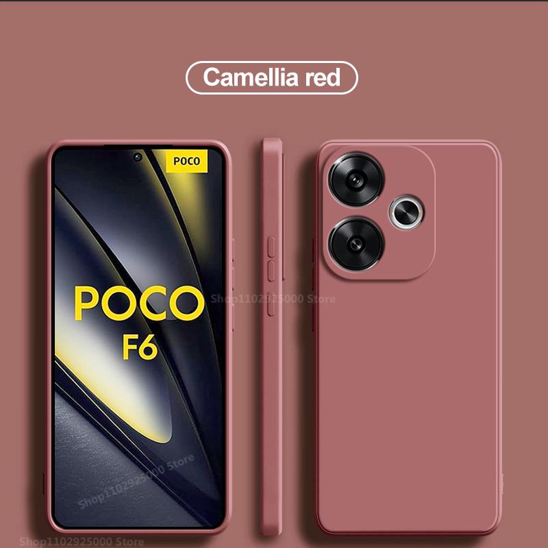 Poco F6 PocoF6 Pro Case Liquid Silicone Phone Cases For Xiaomi Poco F6 Poco F 6 F6Pro PocoF6 Pro Soft Cover Accessories