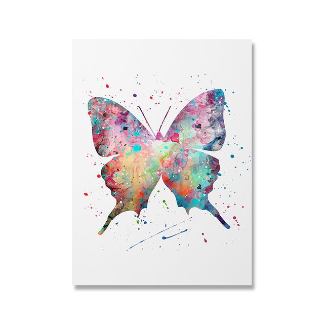 

Красочный принт с изображением бабочки и дерева, холст, картина, милая детская настенная живопись для маленьких детей, скандинавский плакат для украшения спальни для девочек 21cm×30cm NoFrame