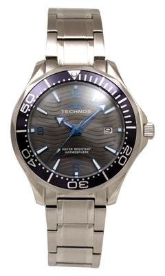 [Technos] 3 Hand Date 10 ATM Water Resistant T9B98NE Men's Silver
