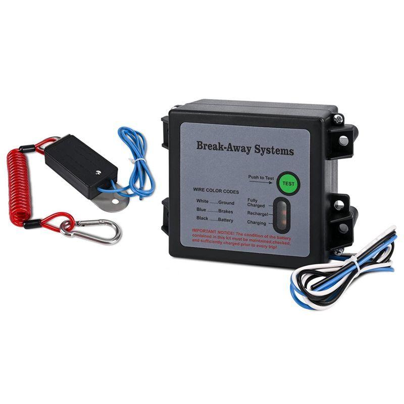 Stable-Trailer Brakes Breakaway Kit With Switch LED Test Light Electric Breakaway System Universal Trailer Brake Controller чёрный