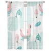 Abstract Cartoon Pink Flamingo Tulle Curtains For Living Room Sheer Curtain Bedroom Veil Organza Decorative Window Treatments