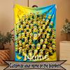 Custom Name Personalized Minions Print Blanket, Home Decor, Bedroom, Sofa, Camping, Couch, Gifts for Birthday Christmas