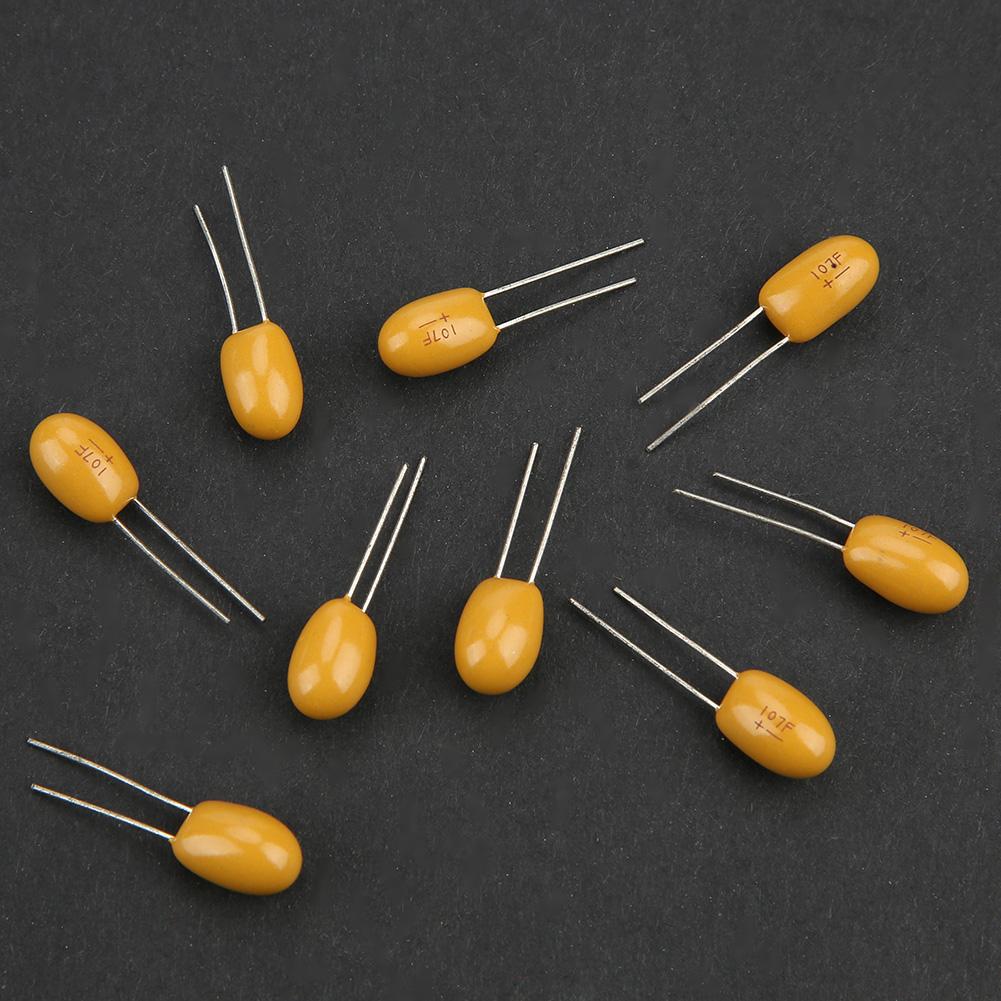 100 stk 10 verdier 16V 1 uf  100 uf Tantal kondensatorer Assortert sett med boks